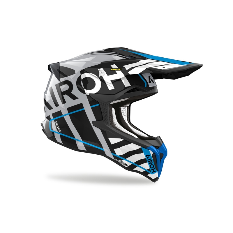 Airoh Strycker Brave 2024 Motocross-Helm glänzend blau-grau Ausverkauf
