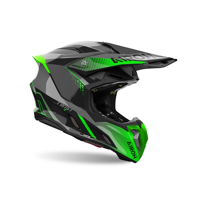 Motocross-Helm Airoh Twist 3 Shard glänzend grün
