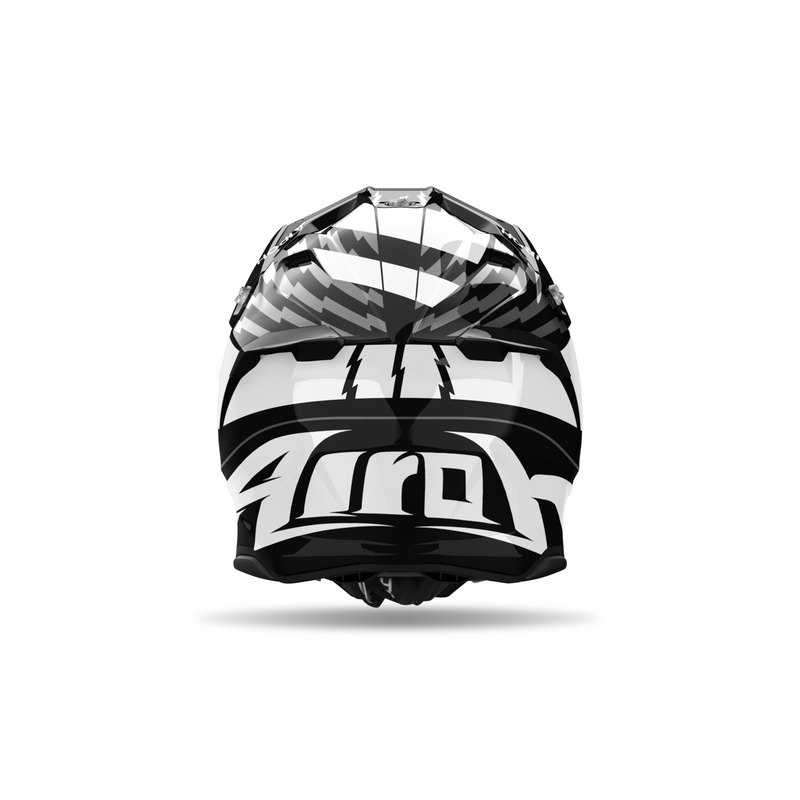 Motocross-Helm Airoh Twist 3 Thunder glänzend schwarz-weiß