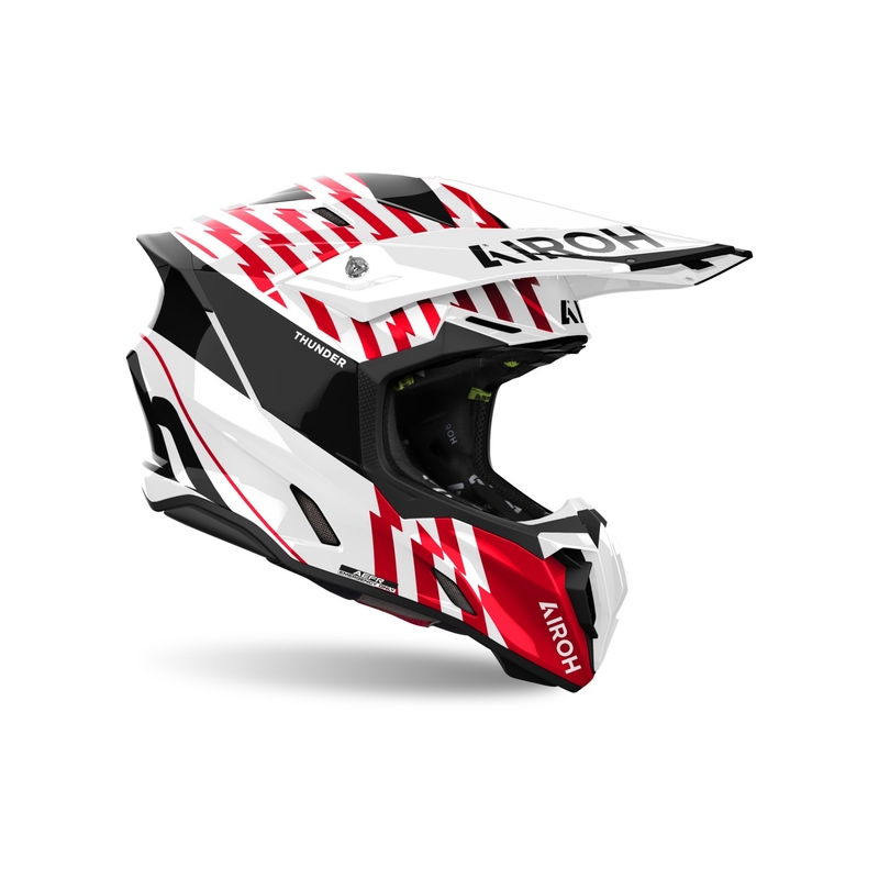 Motocross-Helm Airoh Twist 3 Thunder glänzend rot
