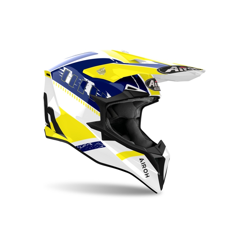 Motocross-Helm Airoh Wraaap Feel glänzend gelb-blau