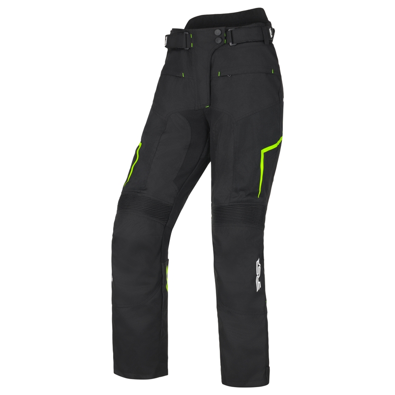 Damen RSA Bolt Schwarz-Weiß-Fluo Gelb Motorradhosen