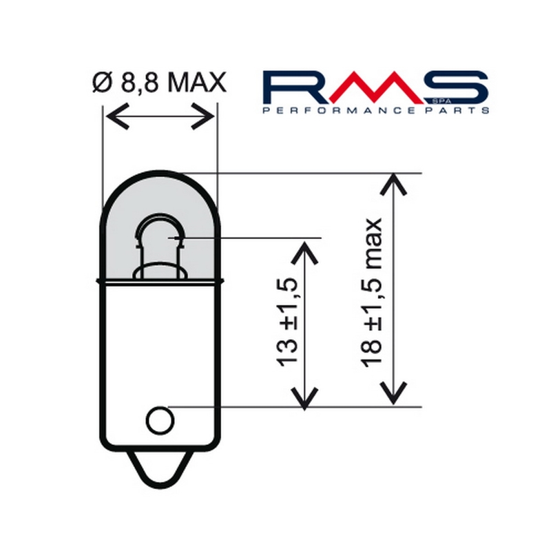 Žárovka RMS 12V 4W, BA9S bílá