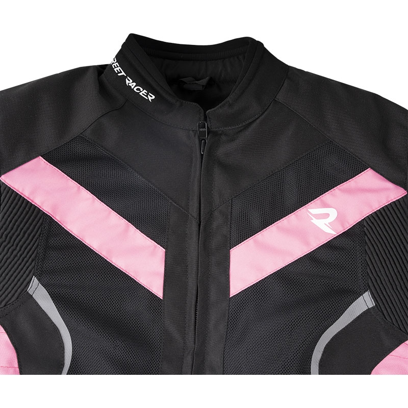 Damen Motorradjacke Street Racer Betty II Air schwarz-pink