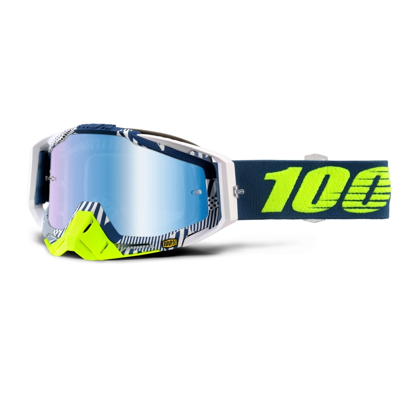 100% Racecraft Eclipse-Schutzbrille (blaues Chrom-Plexiglas + klares Plexiglas)