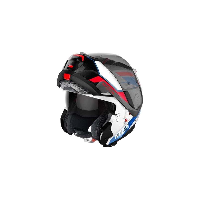 Klappbarer Motorradhelm Nolan N100-6 Surveyor N-COM 24 weiß-blau