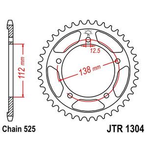 Ketten Rad JT JTR 1304-44 44T, 525