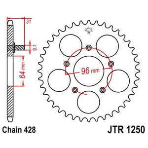 Ketten Rad JT JTR 1250-56 56T, 428
