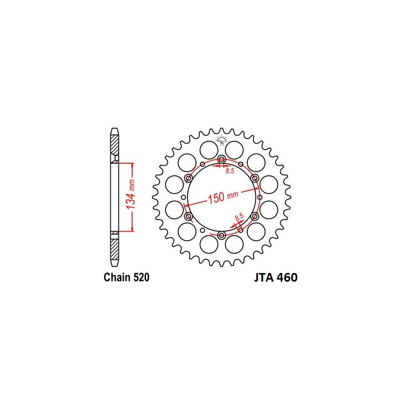 Aluminium-Ketten Rad JT 49T, 520