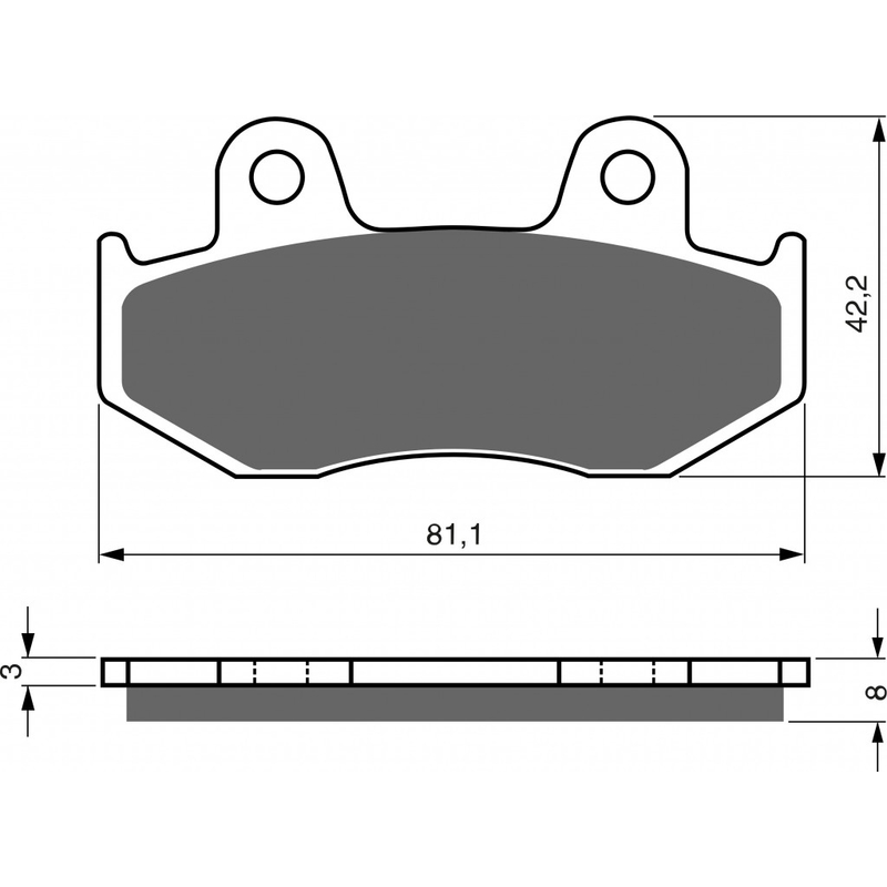 Bremsbeläge GOLDFREN S33 STREET REAR für SUZUKI AN 250 Burgman 1998-2004, SUZUKI AN 400 Burgman 1999-2000