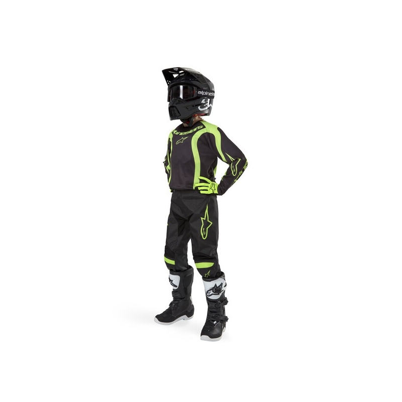 Alpinestars Racer Lurv 2024 Kinder Motocross Hose Schwarz und Fluo Gelb