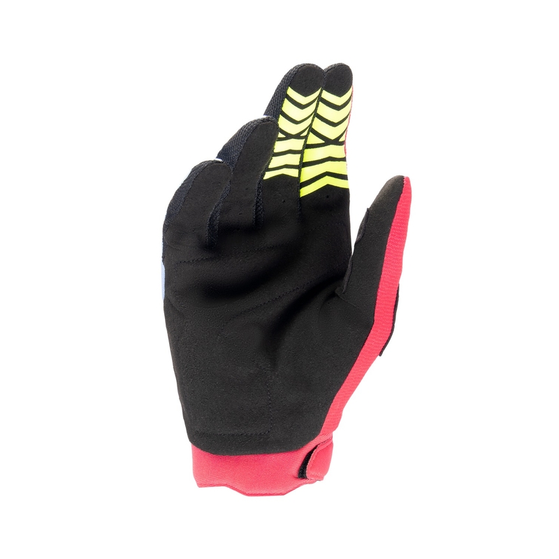 Alpinestars Full Bore 2024 Kinder Motocross Handschuhe hellblau-rot-fluo gelb-schwarz