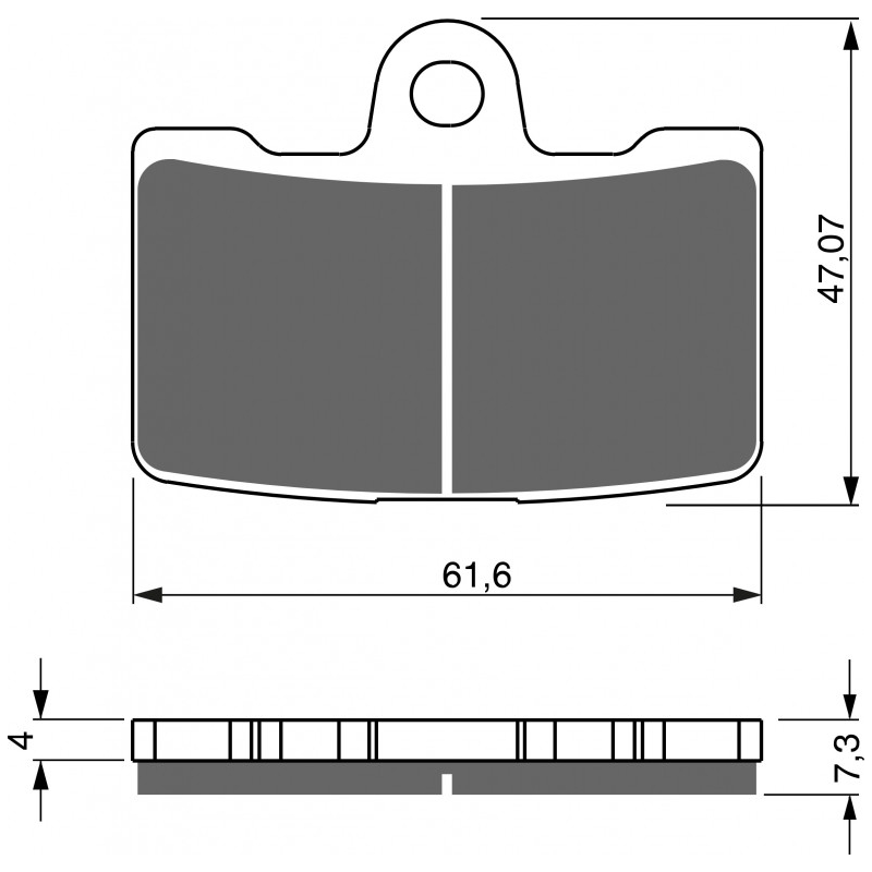 Bremsbeläge GOLDFREN GP6 (1 set = 4 pcs) für BUELL XB12Ss 1200 Lightning Long 2009-2010