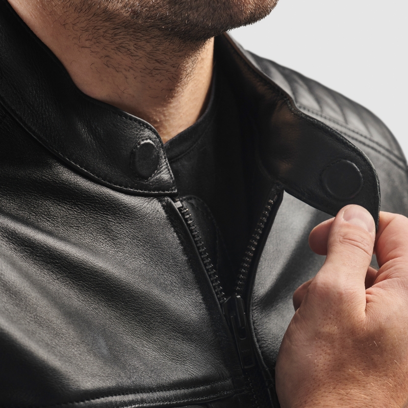 Leder-Motorradjacke Rebelhorn Hunter II schwarz
