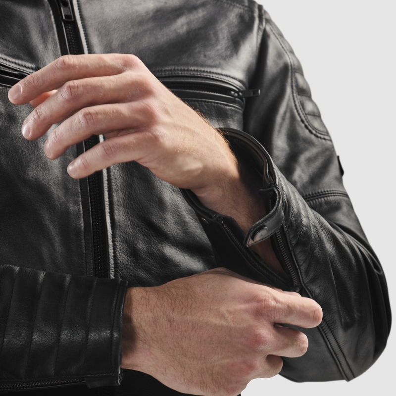 Leder-Motorradjacke Rebelhorn Hunter II schwarz