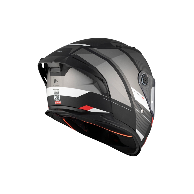 MT BRAKER CHENTO B0 Integral Motorradhelm schwarz-grau-weiß