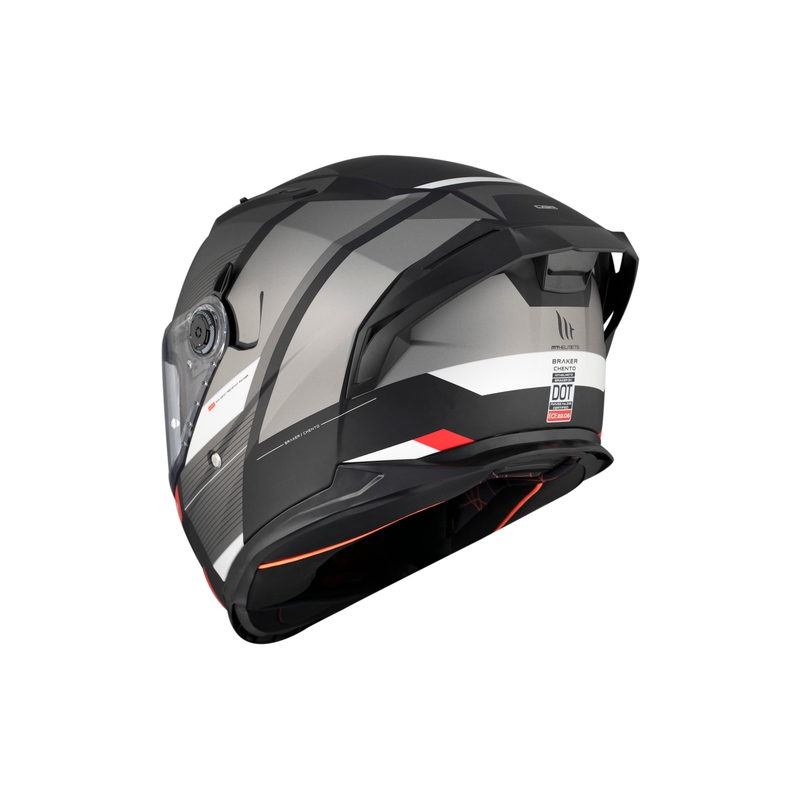 MT BRAKER CHENTO B0 Integral Motorradhelm schwarz-grau-weiß