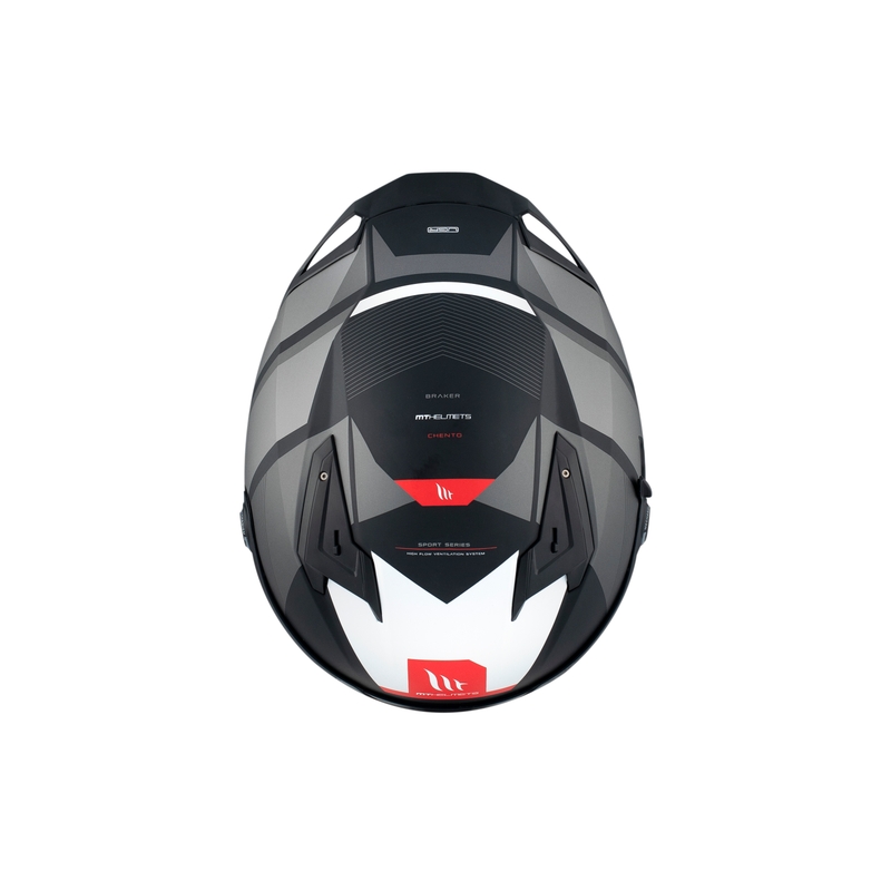 MT BRAKER CHENTO B0 Integral Motorradhelm schwarz-grau-weiß