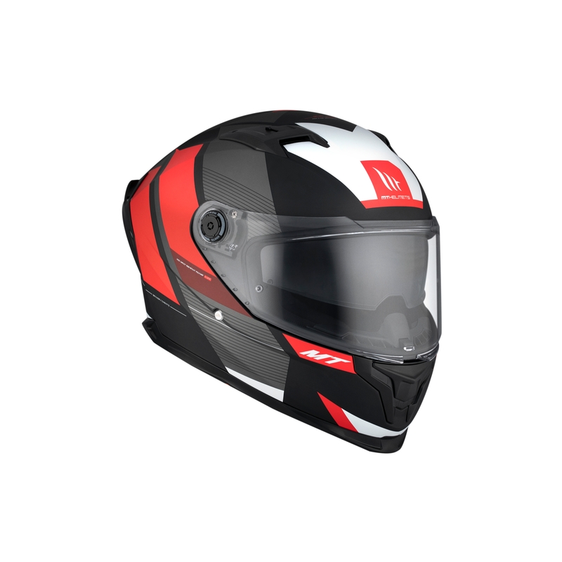 MT BRAKER CHENTO B5 grau-rot-weißer Integral-Motorradhelm