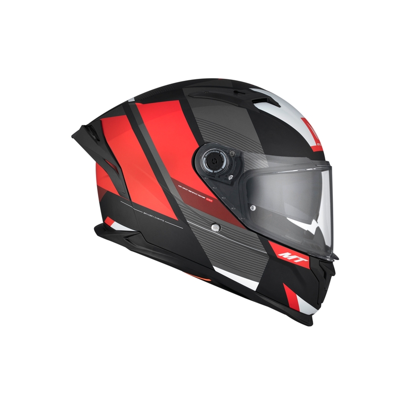 MT BRAKER CHENTO B5 grau-rot-weißer Integral-Motorradhelm