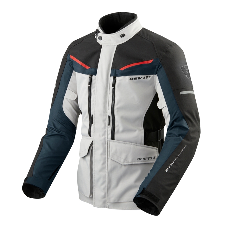 Revit Safari 3 Schwarz-Silber-Blau Motorradjacke Ausverkauf