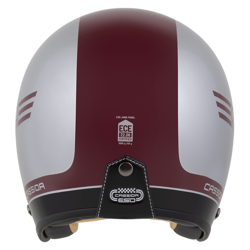 Cassida Eso Jawa Panel-Jethelm Rot-Silber-Schwarz