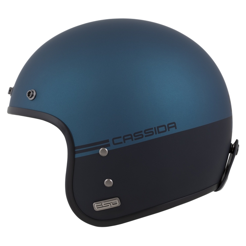 Offener Helm Cassida Ace Super Hooligan 2024 schwarz matt-metallic blau