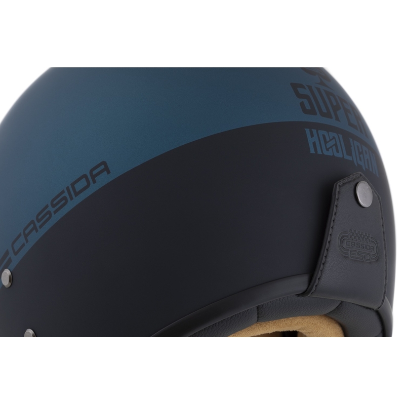 Offener Helm Cassida Ace Super Hooligan 2024 schwarz matt-metallic blau
