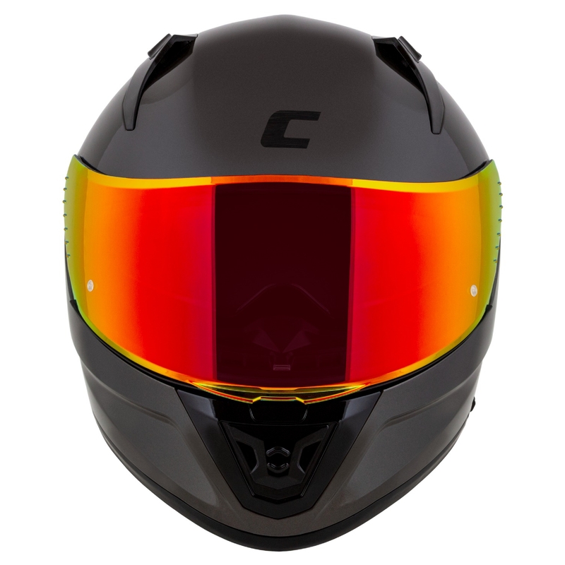 Cassida Aero Super Mono Integralhelm, glänzend schwarz, Chrom-Schwarz