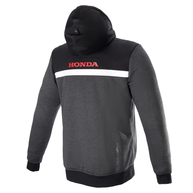 Alpinestars Chrome Street Hoodie Honda Motorrad Sweatshirt schwarz-grau-rot