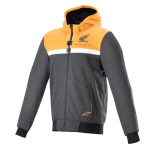 Alpinestars Chrome Street Hoodie Honda Motorradjacke 2024 schwarz-grau-orange