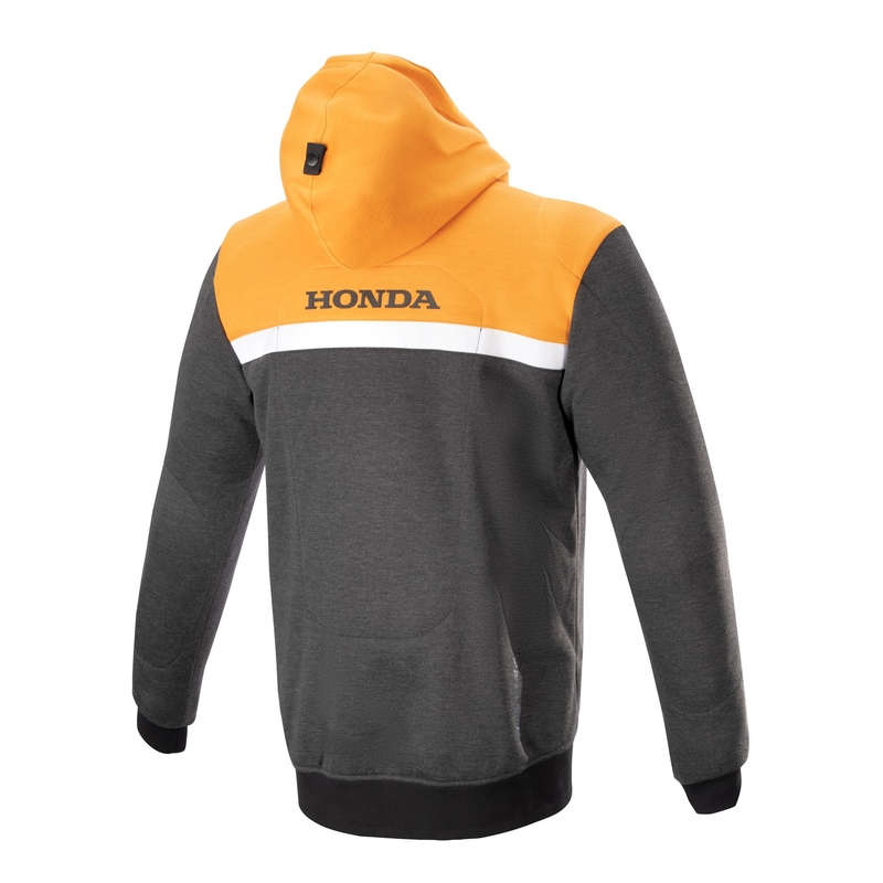 Alpinestars Chrome Street Hoodie Honda Motorrad Sweatshirt schwarz-grau-orange