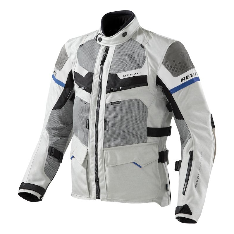 Revit Cayenne Pro hellgrau-blaue Motorradjacke Ausverkauf