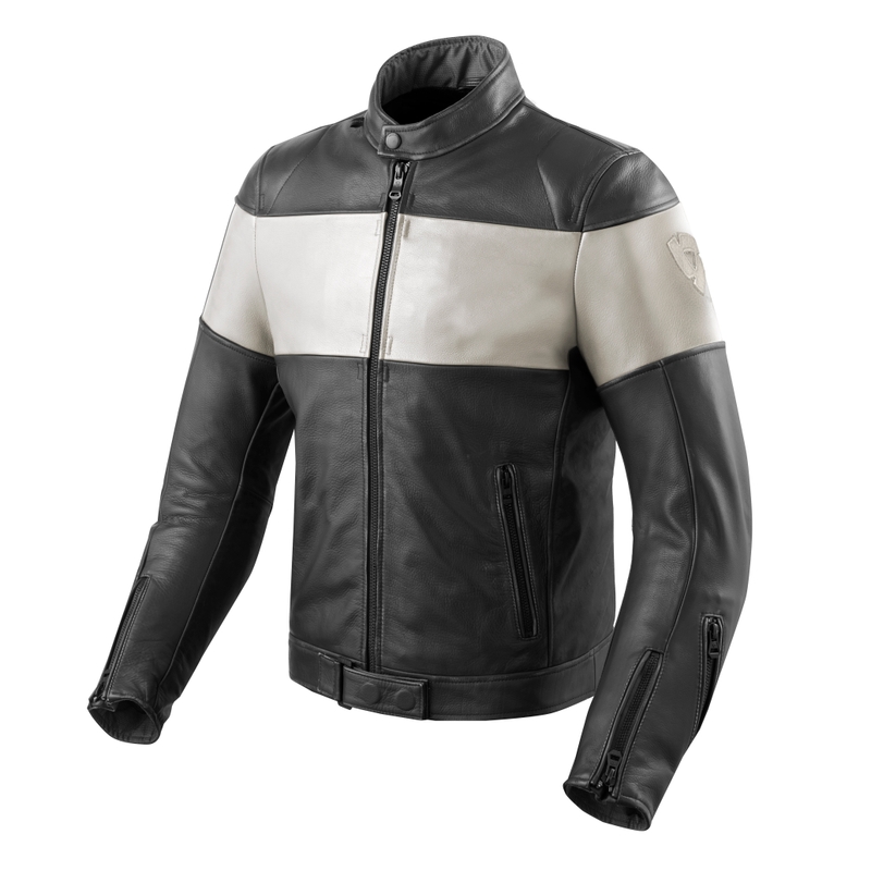 Revit Nova Vintage Schwarz und Weiß Motorrad Jacke