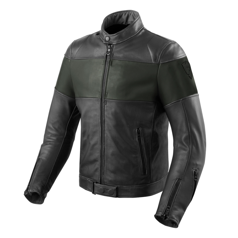 Revit Nova Vintage Schwarz-Dunkelgrün Motorradjacke