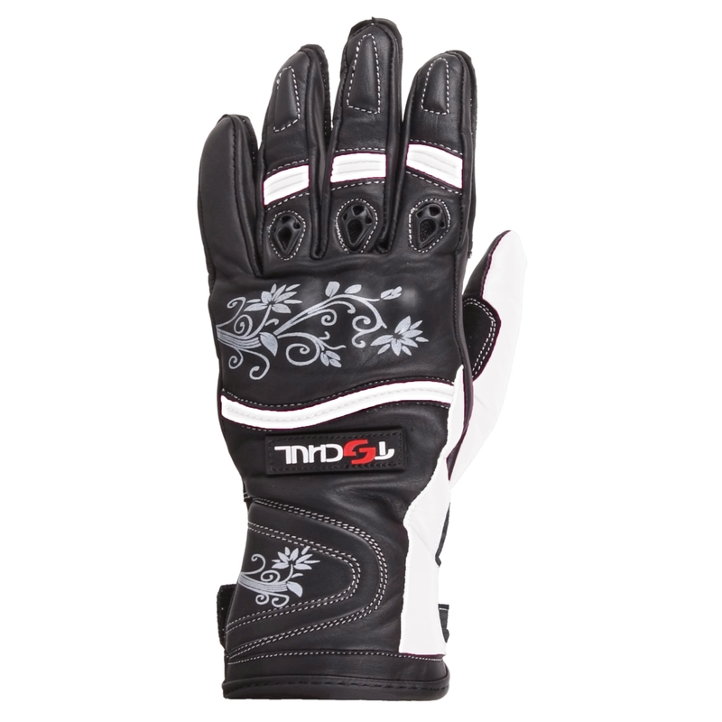 Damen Motorradhandschuhe Tschul 301 Schwarz und Weiß Ausverkauf