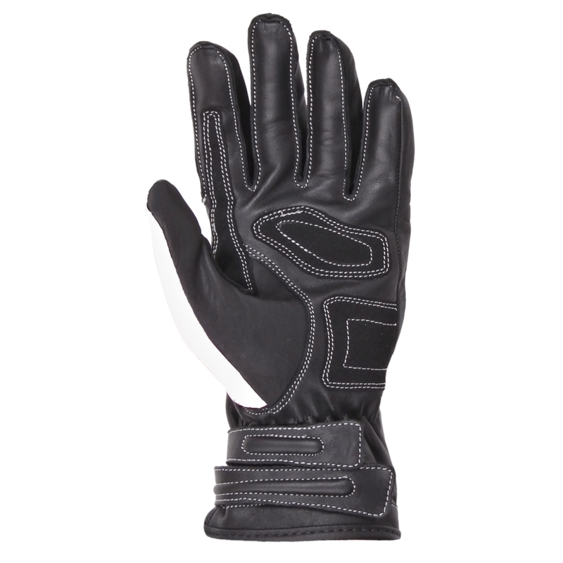 Damen Motorradhandschuhe Tschul 301 Schwarz und Weiß Ausverkauf