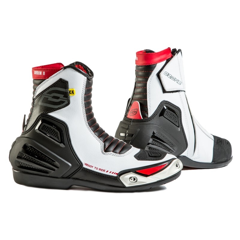 Ozone Urban II CE schwarz-weiss-rot Motorradstiefel