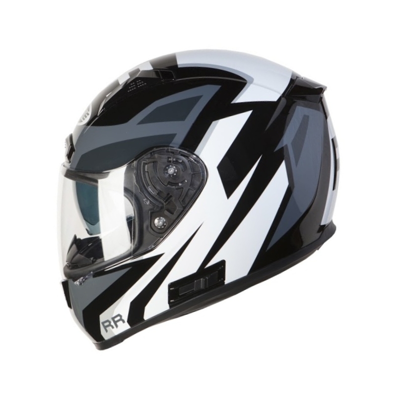 Motorradhelm Ozone RC-01 schwarz-grau-weiß Ausverkauf