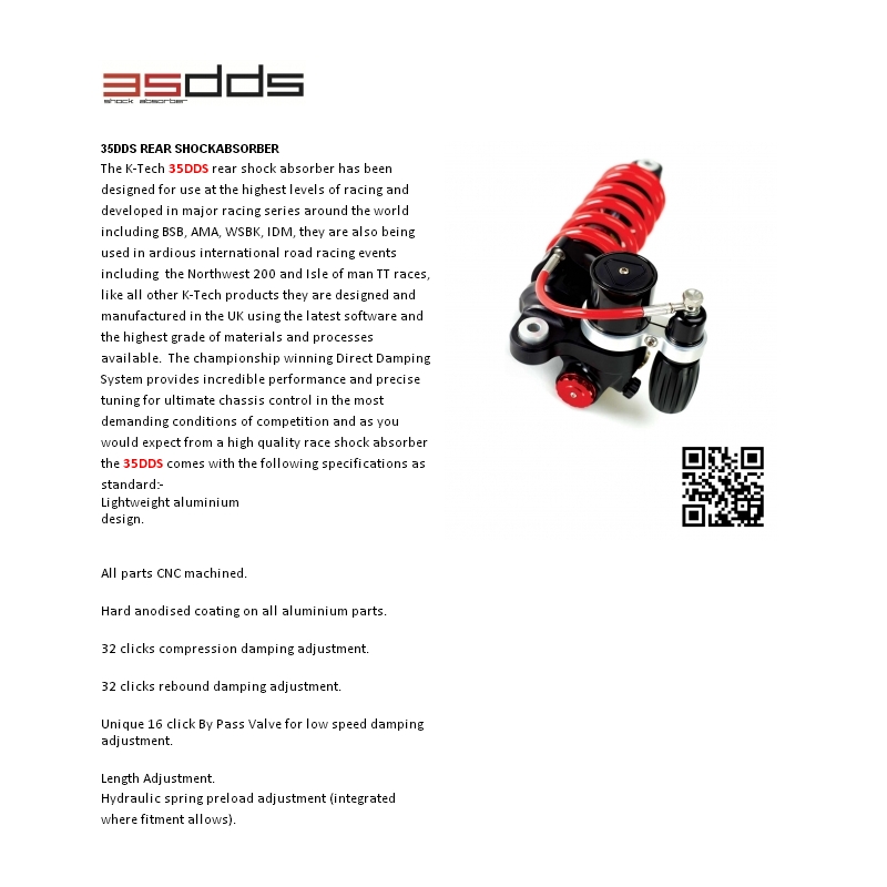 Zadní centrální tlumič K-TECH DDS PRO