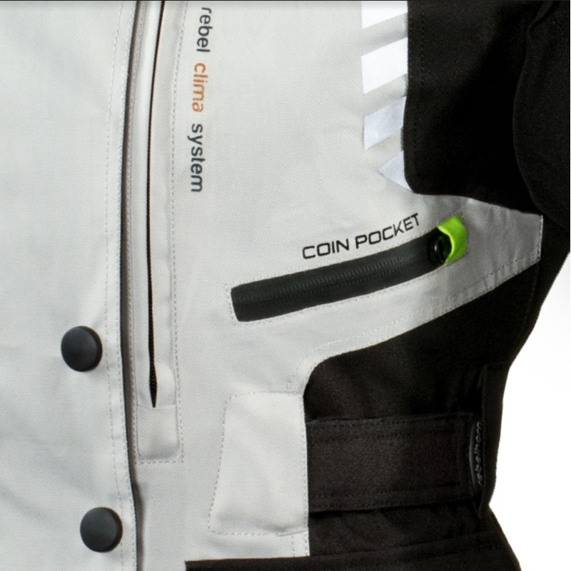 Women's moto jacket Rebelhorn Hiker II schwarz-grau-fluo gelb Ausverkauf