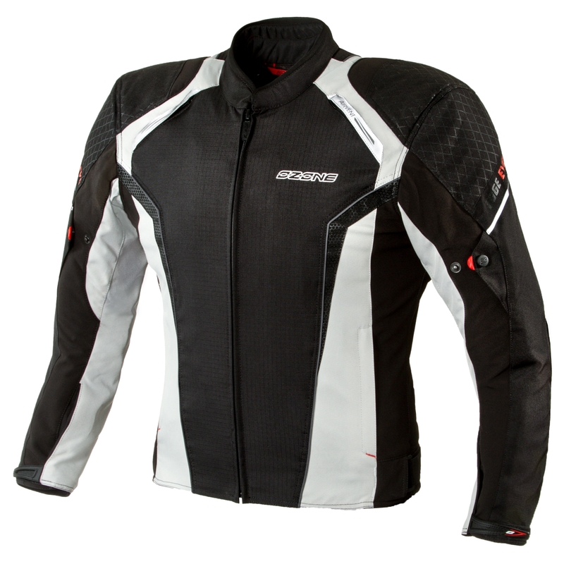 Ozone Edge Evo Schwarz-Grau Motorrad Jacke Ausverkauf