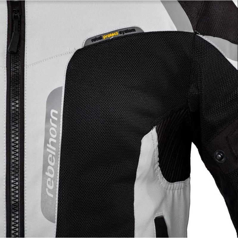 Frauen-Moto-Jacke Rebelhorn Hiflow III silber-schwarz Ausverkauf