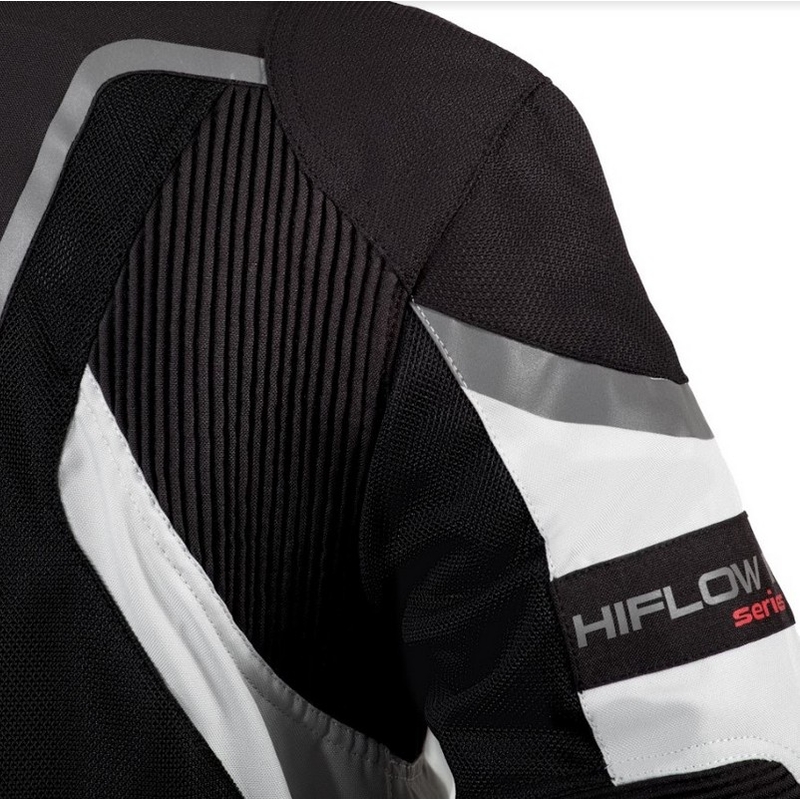 Frauen-Moto-Jacke Rebelhorn Hiflow III silber-schwarz Ausverkauf