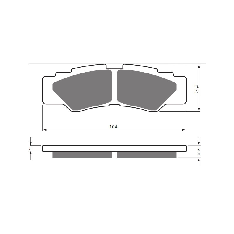 Bremsbeläge GOLDFREN S33 STREET REAR für ATV YAMAHA Wolverine RMAX4 1000 2021-2022