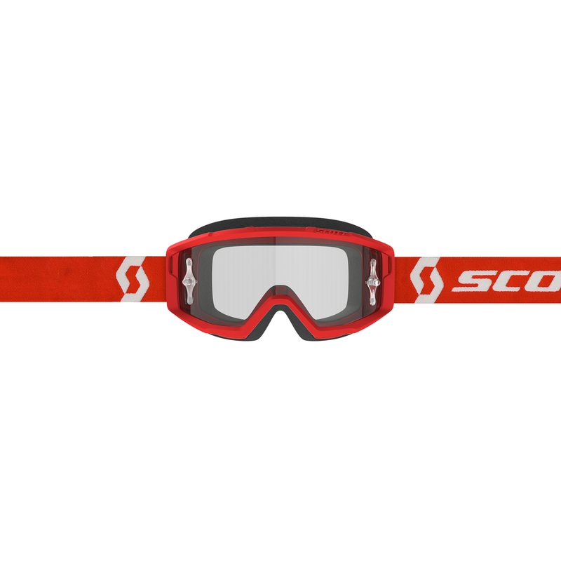 Motocross-Schutzbrille SCOTT PRIMAL CLEAR rot und weiß