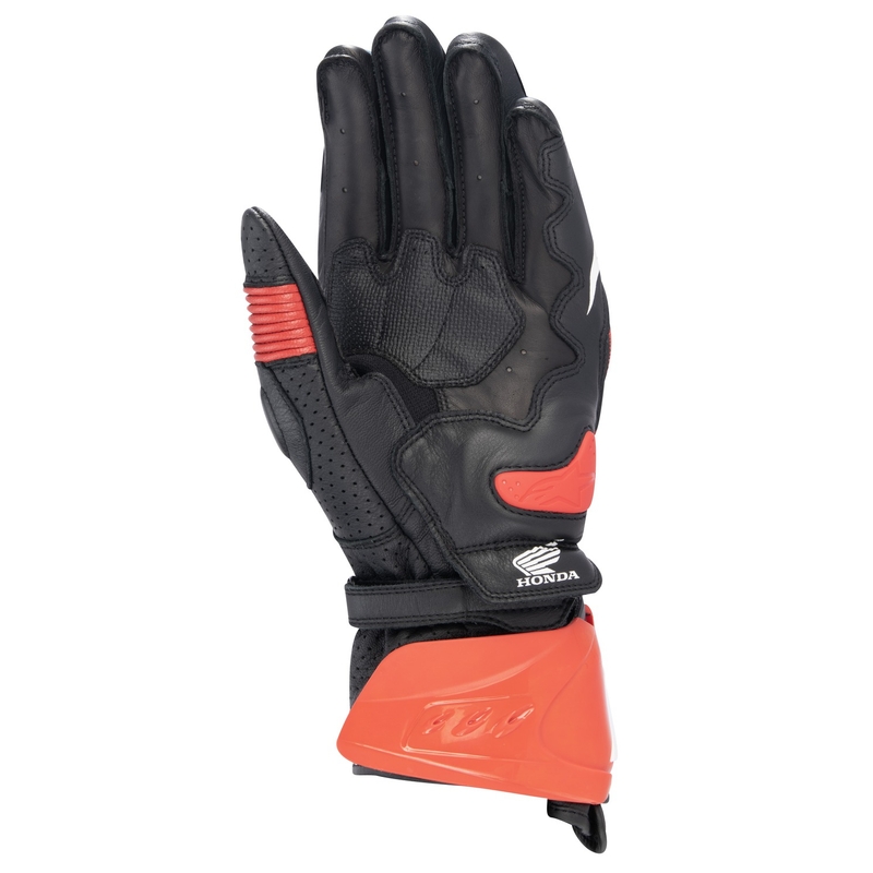Alpinestars GP PRO R 3 Honda Motorradhandschuhe schwarz-rot fluo-blau-weiß