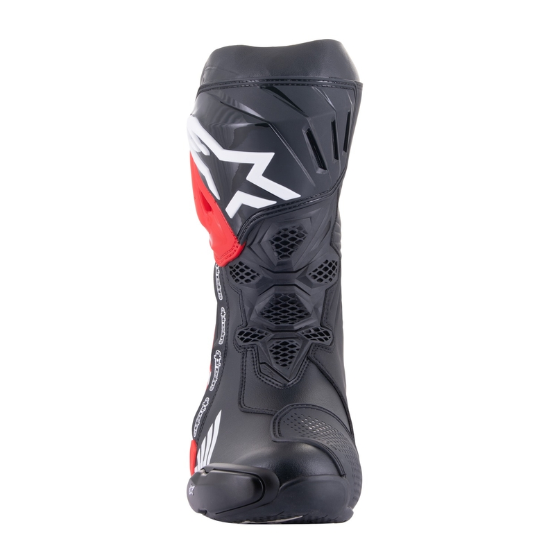 Motorradstiefel Alpinestars Supertech R Honda schwarz-rot-fluo-blau-weiß