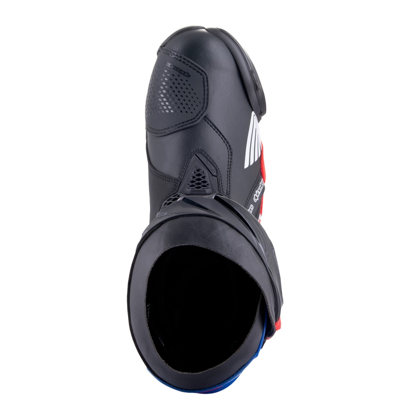 Motorradstiefel Alpinestars Supertech R Honda schwarz-rot-fluo-blau-weiß