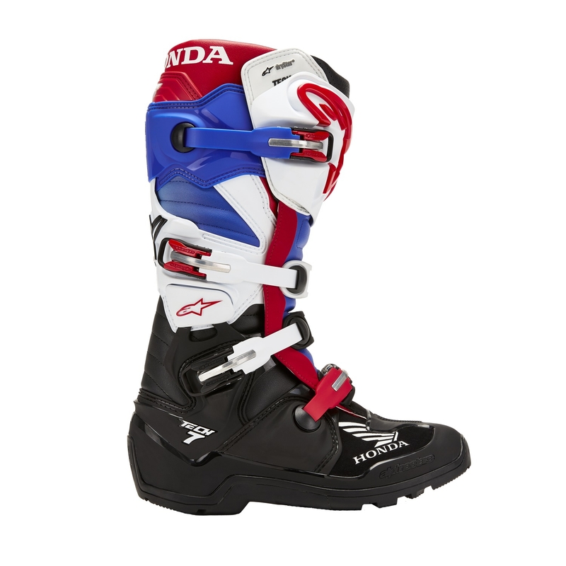 Motorradstiefel Alpinestars Tech 7 Enduro Drystar Honda Schwarz-Blau-Weiß-Rot